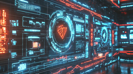 Obraz premium Cloud-based cybersecurity enhancing enterprise data safety 