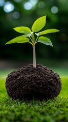 Young Sprout Growing in Soil New Life Green Plant Spring