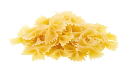 Farfalle Pasta Isolated on White Background - A Captivating Display of Culinary Delight. The Graceful Farfalle Pasta, with Its Distinctive Bow - like Shape, Standing Alone Against the Purity of White.