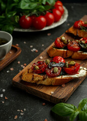 bruschetta with tomato and basil