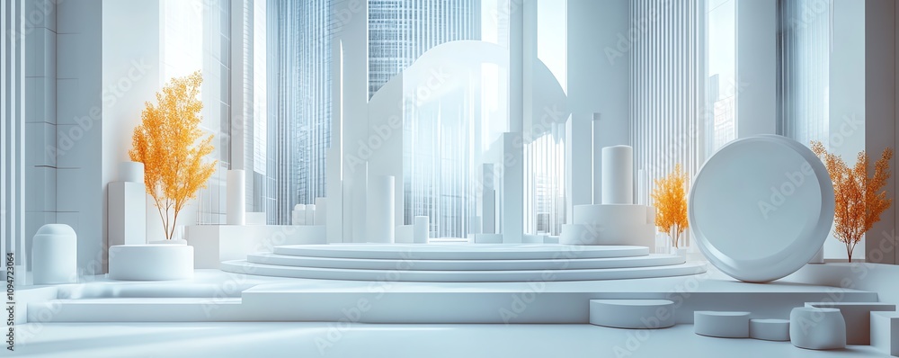 Poster 3d rendering of financial charts and graphs with a clean layout on a white background, business anal