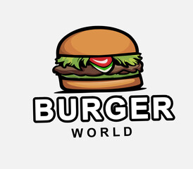 burger world vector illustration for web, app, advertising, design etc. 