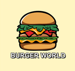 burger world vector illustration for web, app, advertising, design etc. 