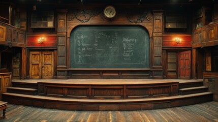Old School Stage with Chalkboard