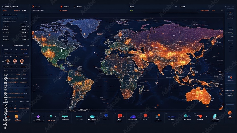 Poster global network map