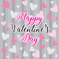 Happy Valentine's Day Card With Heart Shape Design
