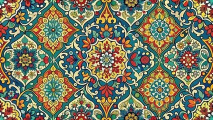 Beautiful Seamless Pattern with Ornamental Designs for Textile and Wallpaper Applications, Elegant Background with Intricate Details, Perfect for Home Decor and Fashion Projects