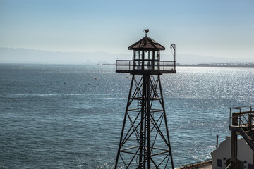 Light tower on Alcatraz island , San Francisco , USA