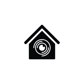 Security ccvt house icons vector home security camera system