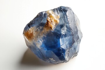 Fototapeta premium A rough, uncut sapphire gem with natural inclusions, showcasing its raw beauty and geological origin