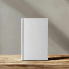 Blank Book Cover Mockup on Wooden Table