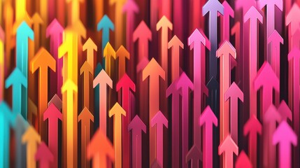 Dynamic Growth Arrows Digital Abstract Art Colorful Design Modern Environment Creative Perspective Visual Impact
