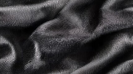 Fototapeta premium close up black twill fabric with wrinkle seamless background 