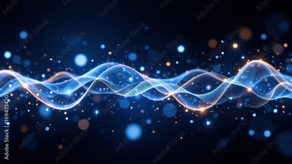Aufkleber abstract high-tech background with light flares and bokeh effect.
