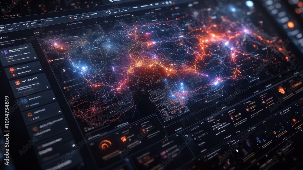 Poster digital network map
