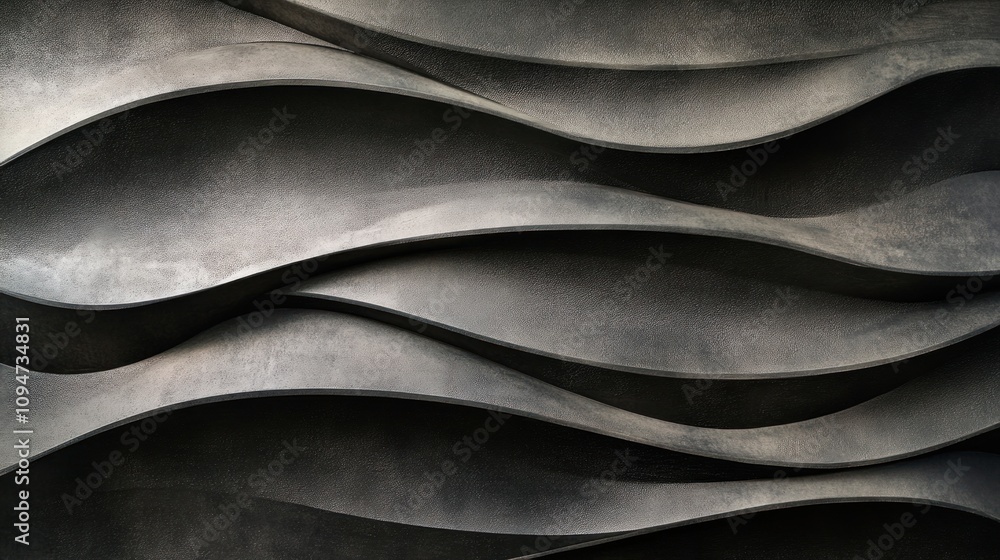 Poster abstract gray waves: a study in texture and form
