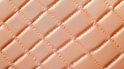 Naklejka premium Peach Diamond Quilted Leather Texture