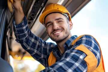 Skilled technician adjusting vehicle’s headlights with focus and precision, showcasing expertise and dedication in automotive service and maintenance.
