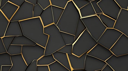 Decorative black and gold cracked texture adds an elegant gothic touch to interiors, enhancing walls with a sophisticated feel