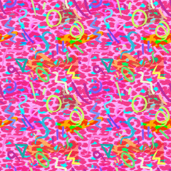 A vibrant, abstract geometric pattern in Memphis style featuring bold colors, dynamic shapes, and playful textures. Perfect for modern design projects, this vector illustration is ideal for