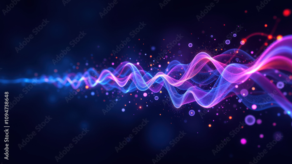 Poster abstract high-tech glowing colorful background with light effects