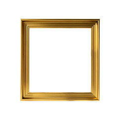 A Square gold frame with a minimalist design ideal for modern png isolated on transparent background