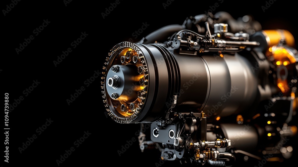 Aufkleber high-resolution engine with diagnostic cables in studio