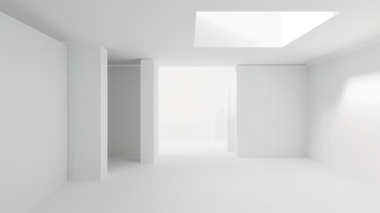 modern home, clean minimalist interior with empty frames on the wall, mockup
