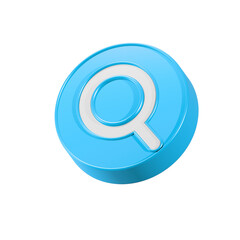 3d search realistic icon for web