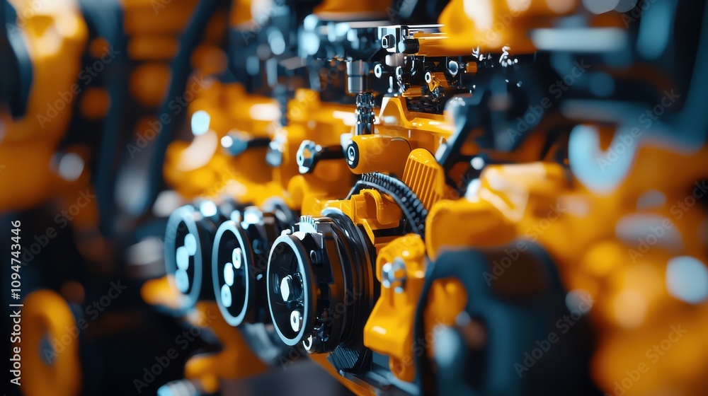 Poster dynamic engine bay highlighting performance features