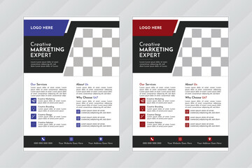 a bundle of 2 templates of different colors a4 flyer template, Creative Corporate & Business Flyer Brochure Template Design, newest trendy and multipurpose editable design.