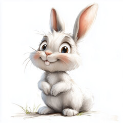 Obraz premium funny Rabbit, kids illustrations , cartoonish , white background