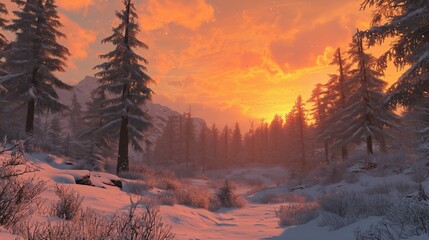 Winterwald im sanften Licht der Abendd&auml;mmerung