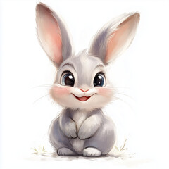 Fototapeta premium funny Rabbit, kids illustrations , cartoonish , white background