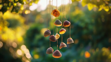 Seashell Wind Chime in Garden
