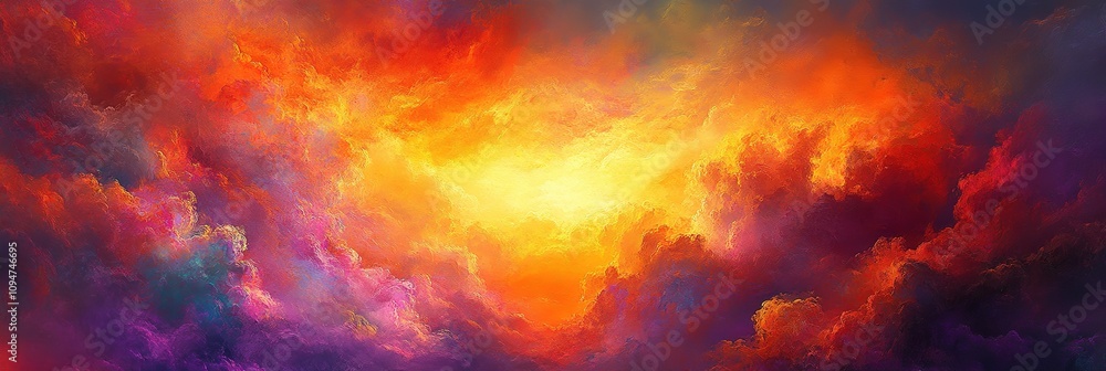 Aufkleber breathtaking sunset sky ablaze with vibrant oranges pinks and purples wispy clouds add depth and tex