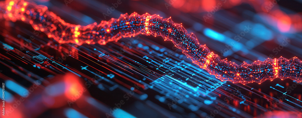 Poster artificial intelligence medical research and innovative solutions. vibrant digital representation of