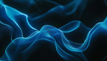 Fototapeta premium Abstract Blue Waves Dark Background Texture