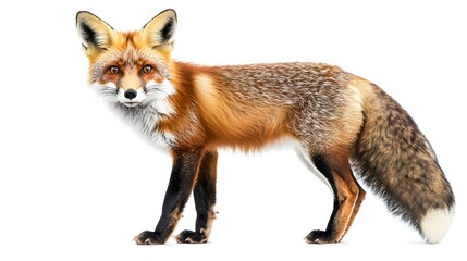 Obraz premium Beautiful red fox in watercolors isolated on white