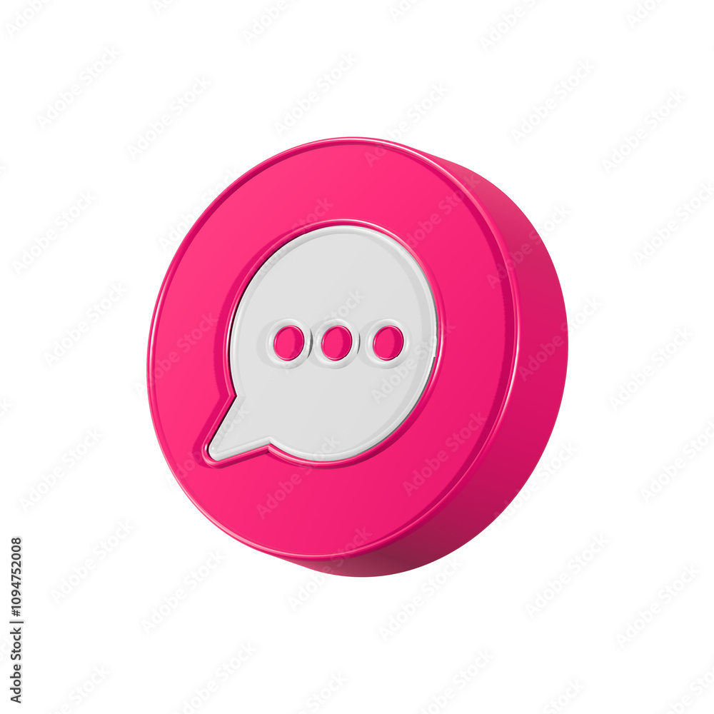Poster 3d realistic chat or online message for web icon