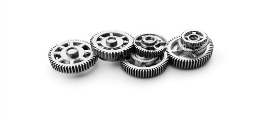 Obraz premium Interlocking Metallic Gears: A Symphony of Precision Engineering