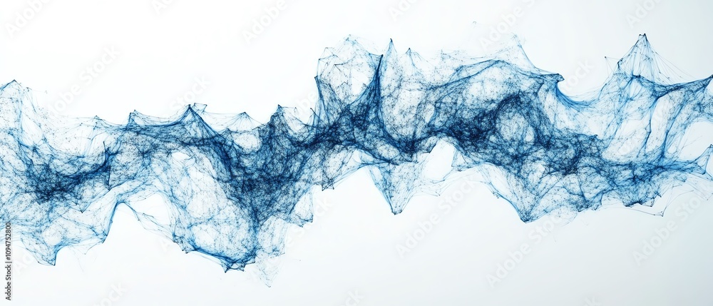Poster blue world map with lines and nodes interconnected, 3d rendering on a white background, representing