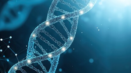 Blue abstract representation of DNA strands