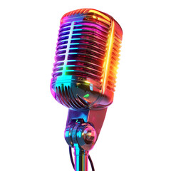 Magnificent microphone  isolated on transparent background
