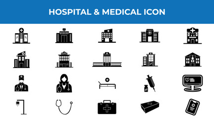 Set of Medicine and Health flat icons. Collection health care medical sign icons