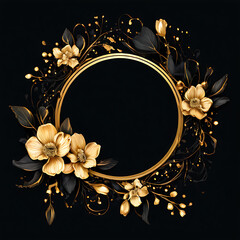 elegant black gold wedding card