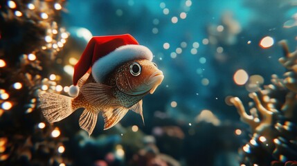 Weihnachtliche Unterwasserlandschaft mit Korallen