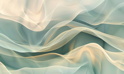Obraz premium A serene, nature-inspired background featuring smooth gradients and abstract shapes in seafoam green, sand, and soft gray, evoking a calming coastal vibe