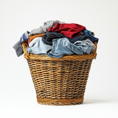 Laundry pile management home lifestyle tips indoor environment close-up view organization techniques, isolated on a white background.
