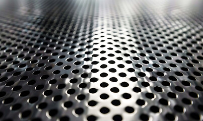 A minimalist design with black circles arranged in a staggered layout on a grey surface, emphasizing a sleek and balanced visual appeal